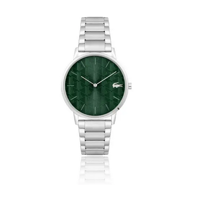 Reloj Lacoste Crocorigin Caballero Acero, Esfera Verde 41mm Ref: 2011311