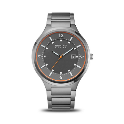 Reloj Bering Hombre Solar En Acero Antracita Ref.14442-777