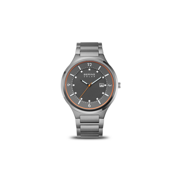 Reloj Bering Hombre Solar En Acero Antracita Ref.14442-777