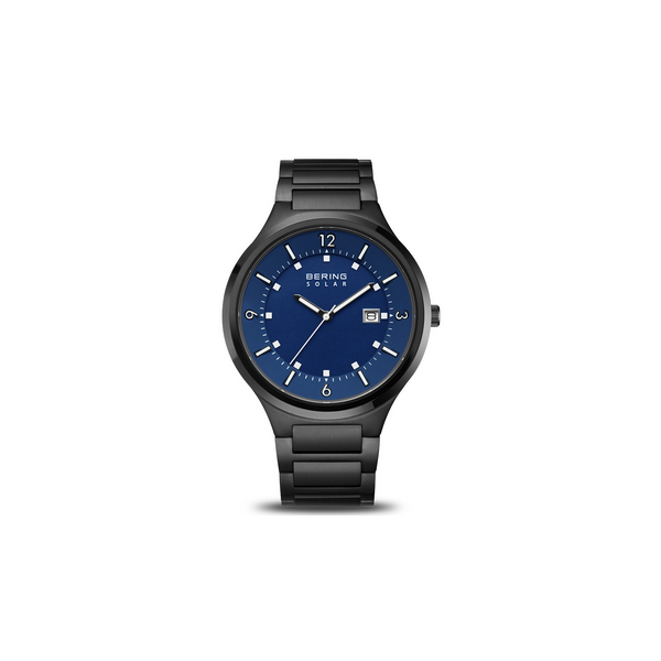 Reloj Bering Solar Negro y Azul Analógico Hombre Ref.14442-727