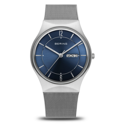 Reloj Bering Classic Hombre Plateado y Azul Analógico Ref.11938-003DD