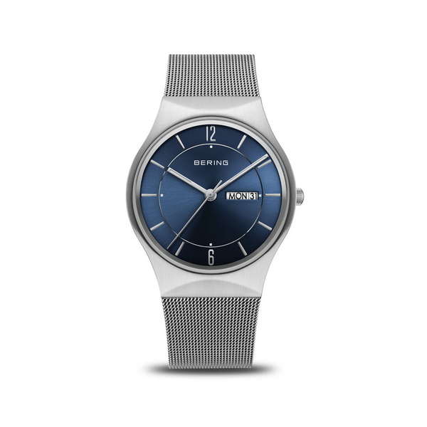 Reloj Bering Classic Hombre Plateado y Azul Analógico Ref.11938-003DD