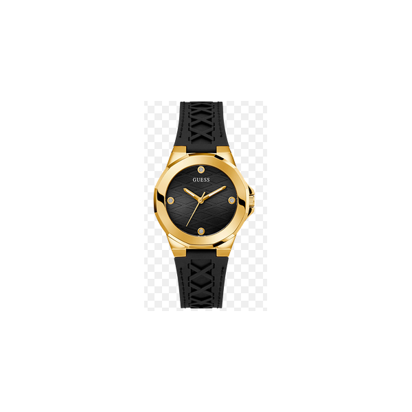 Reloj Guess Corset Mujer Correa Silicona Negra, Acero Dorado Ref: GW0599L2