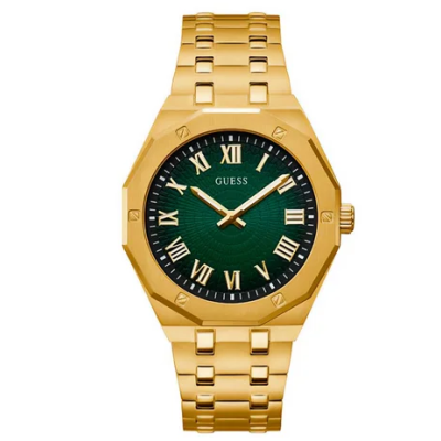 Reloj Guess Asset Caballero 43mm Acero Dorado, Esfera Verde Ref: GW0575G2