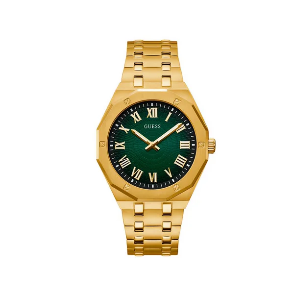 Reloj Guess Asset Caballero 43mm Acero Dorado, Esfera Verde Ref: GW0575G2