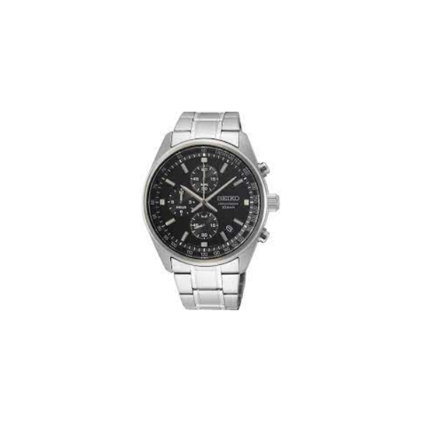 Reloj Seiko Neo Sports Hombre Plateado y Negro Cronógrafo Ref. SSB379P1