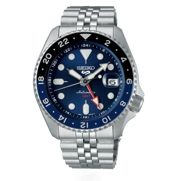 Reloj Seiko Caballero 5 Sports Serie SKX Cal. 4R34 Negro & Azul Ref: SSK003K1