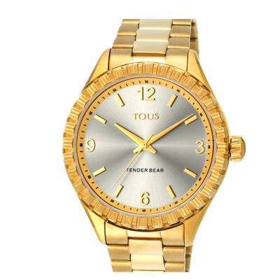 Reloj Tous tender bear de acero ip dorado con relieve de osos Ref: 200350960