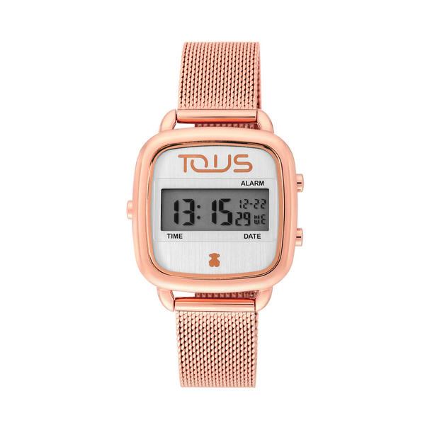 Reloj Tous digital D-logo de acero IP rosado Ref: 200350560