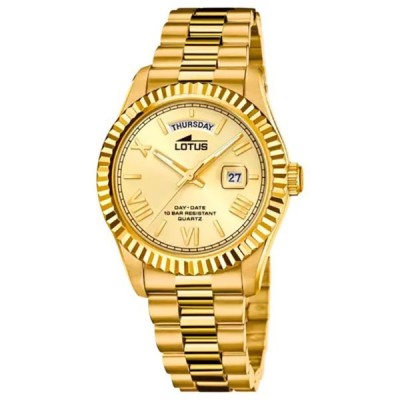 Reloj Lotus Caballero Freedom Acero Dorado Con Esfera Dorada 41,5mm Ref: 18857/1