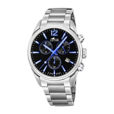 Reloj Lotus Caballero Chrono Acero Inoxidable Esfera Negra 42mm Ref: 18690/6