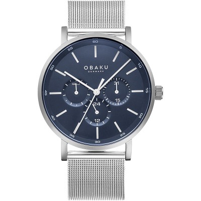 Reloj Obaku Denmark Ege Cyan malla acero multifuncion Ref. V246GMCLMC