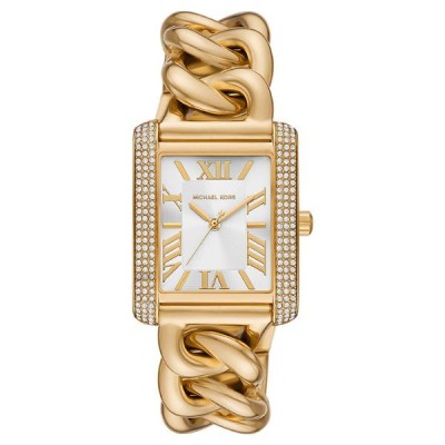 Reloj Michael Kors Mujer Emery Acero Ip Dorado Bisel Circonitas Cadena Eslabones 32mm Ref: MK7300