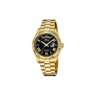 Reloj Lotus Caballero Freedom Acero Dorado Con Esfera Negra 41,5mm Ref: 18857/4