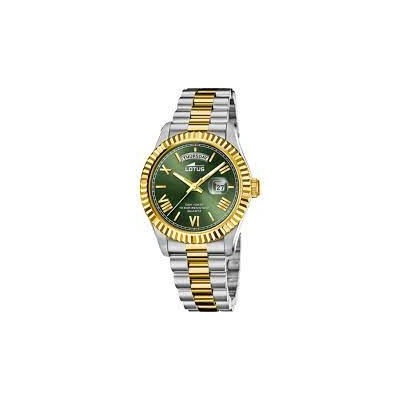 Reloj Lotus Caballero Freedom Collection Bicolor Acero/Dorado Con Esfera Verde 41,5mm Ref: 18855/3