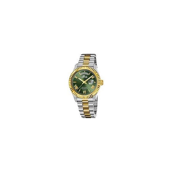 Reloj Lotus Caballero Freedom Bicolor Con Esfera Verde Ref: 18855/3