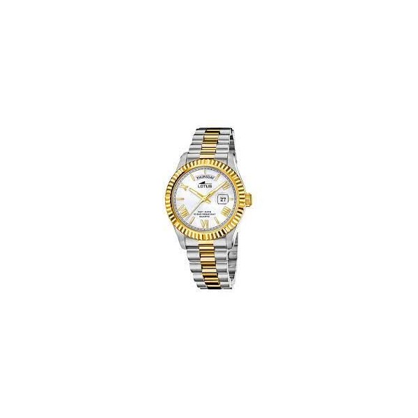 Reloj Lotus Caballero Freedom Collection Bicolor Acero/Dorado Con Esfera Plateada 41,5mm Ref: 18855/1